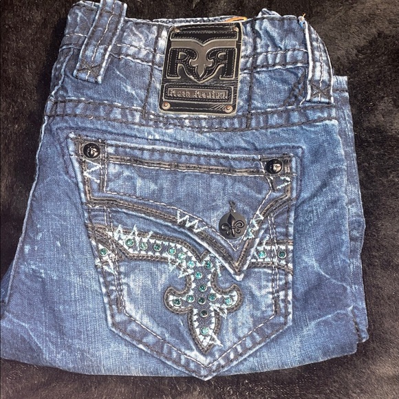 Rock Revival Embellished Blue Jeans